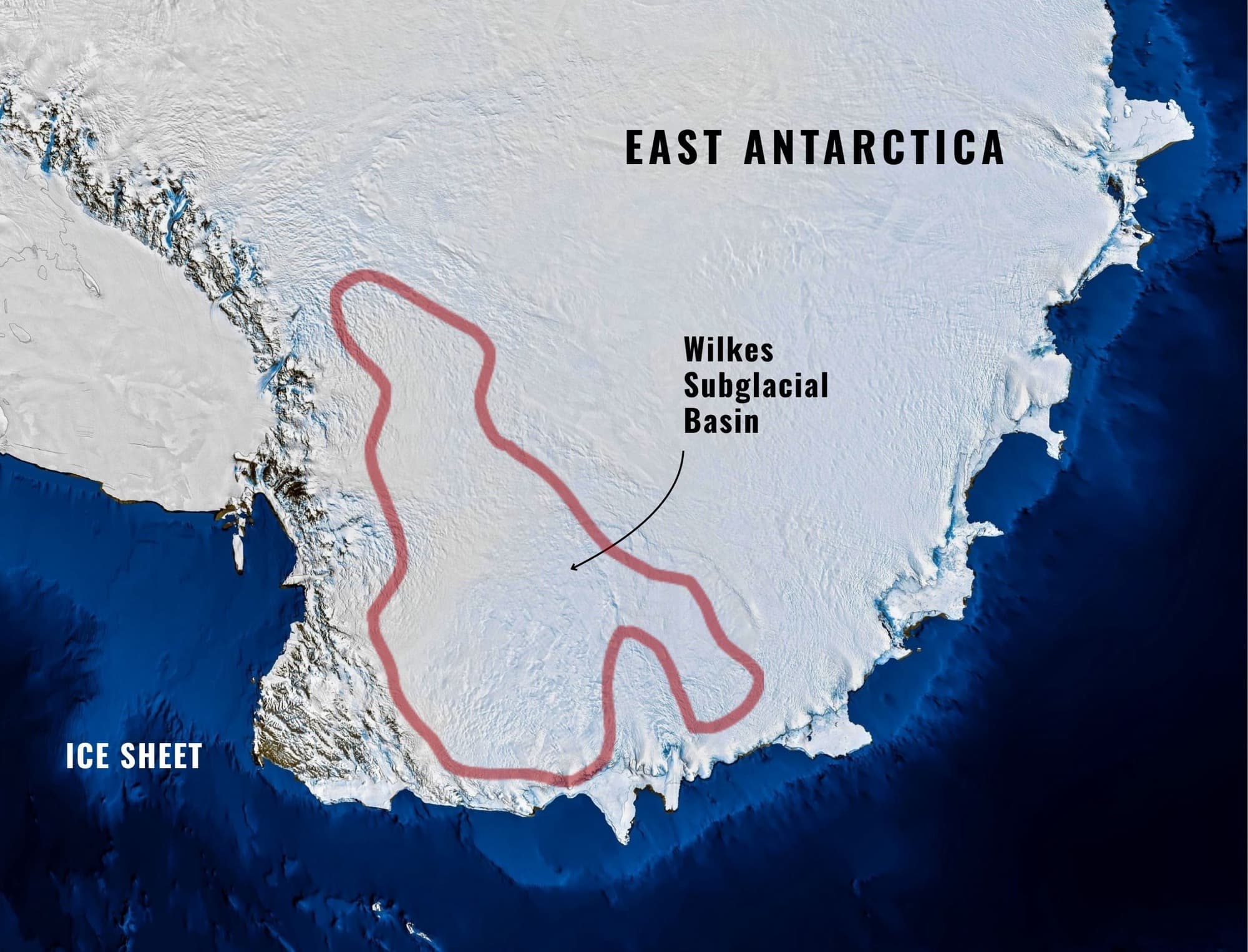 Wilkes subglacial basin map